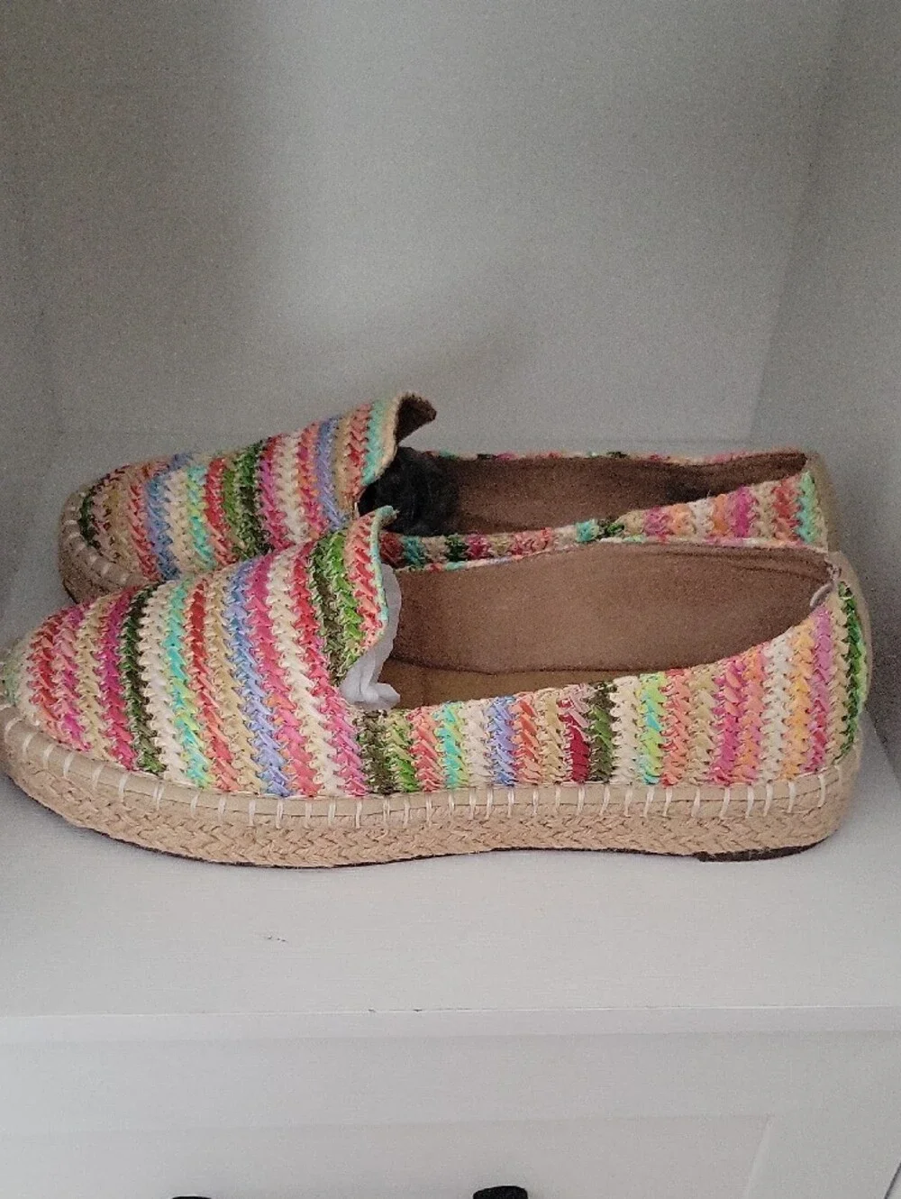 Joie Cara Raffia Espadrilles Women’s Sz 9.5 Multicolor Rainbow Flats Slip on